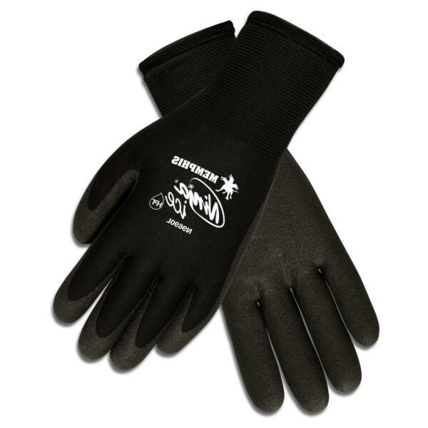 MCR Safety N9699L Ninja® HPT PVC Coated Nylon Gloves, 15 Gauge, Large, Black